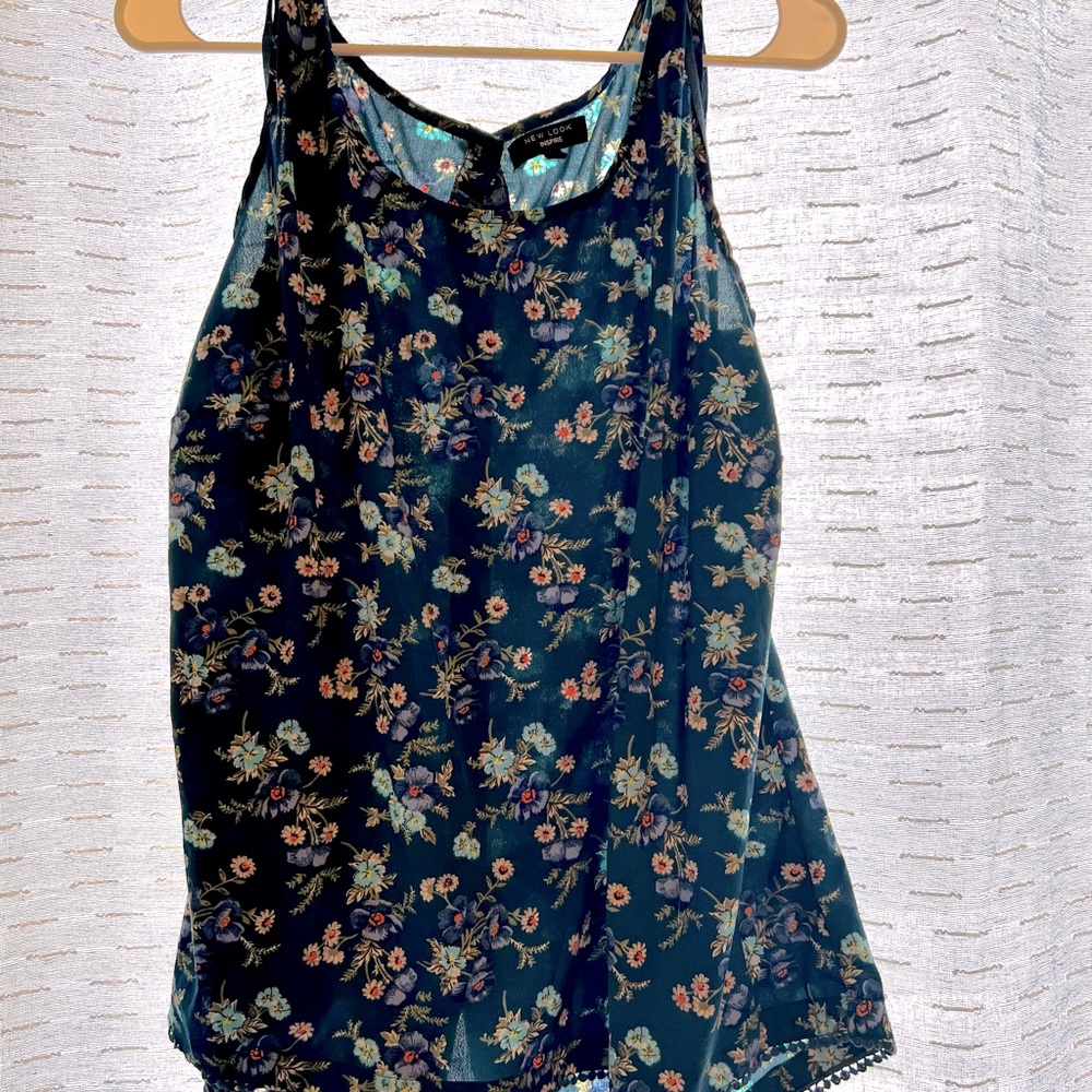 ASOS CURVE tank top with lace and button detail